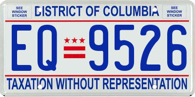 DC license plate EQ9526