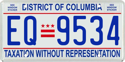 DC license plate EQ9534