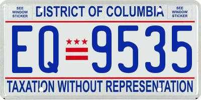DC license plate EQ9535