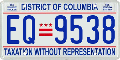 DC license plate EQ9538