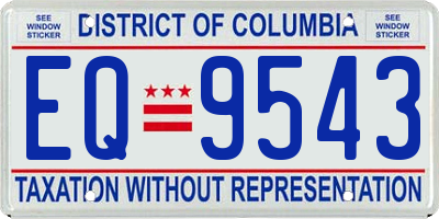 DC license plate EQ9543