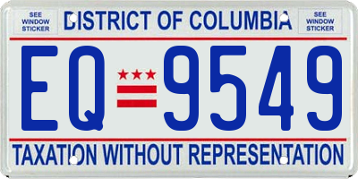 DC license plate EQ9549
