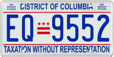 DC license plate EQ9552