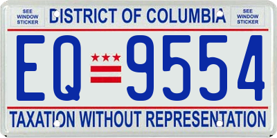 DC license plate EQ9554