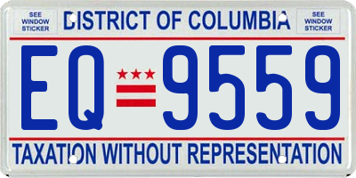 DC license plate EQ9559