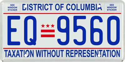 DC license plate EQ9560