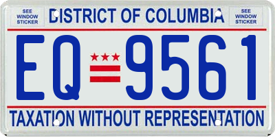 DC license plate EQ9561