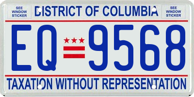 DC license plate EQ9568