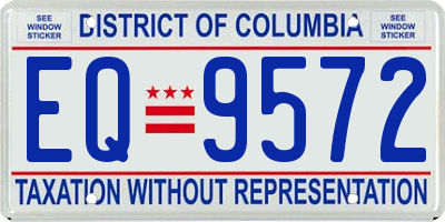 DC license plate EQ9572