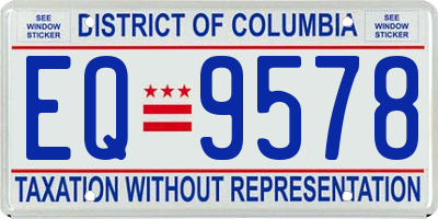 DC license plate EQ9578