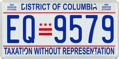 DC license plate EQ9579