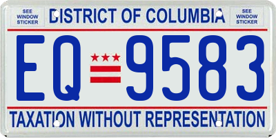 DC license plate EQ9583