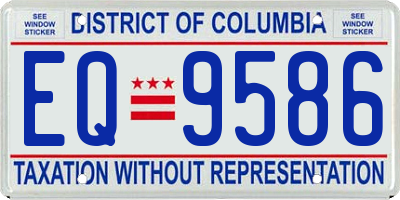 DC license plate EQ9586