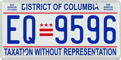 DC license plate EQ9596