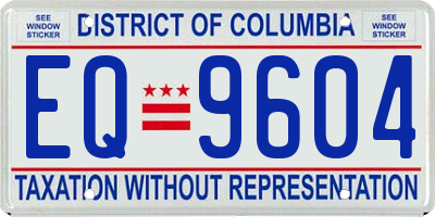 DC license plate EQ9604