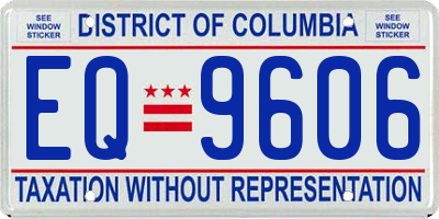 DC license plate EQ9606