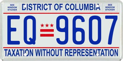 DC license plate EQ9607