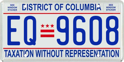 DC license plate EQ9608