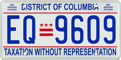 DC license plate EQ9609