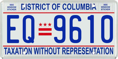 DC license plate EQ9610