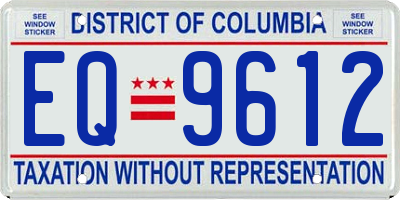 DC license plate EQ9612