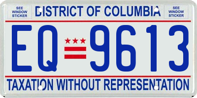 DC license plate EQ9613