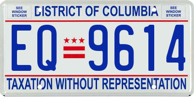 DC license plate EQ9614