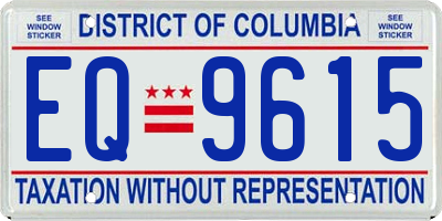 DC license plate EQ9615