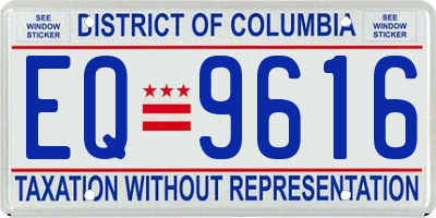DC license plate EQ9616