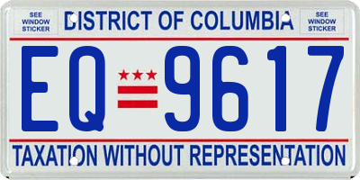 DC license plate EQ9617