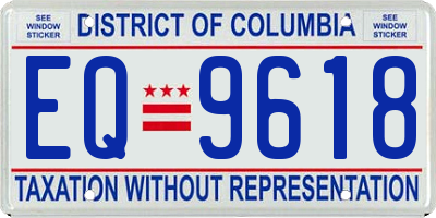 DC license plate EQ9618