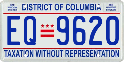 DC license plate EQ9620