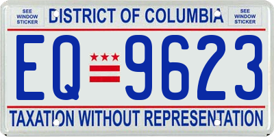 DC license plate EQ9623