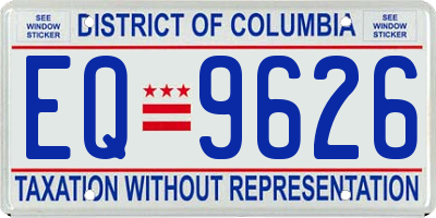 DC license plate EQ9626