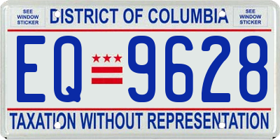 DC license plate EQ9628