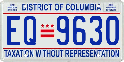 DC license plate EQ9630