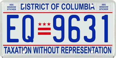 DC license plate EQ9631