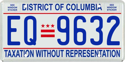 DC license plate EQ9632
