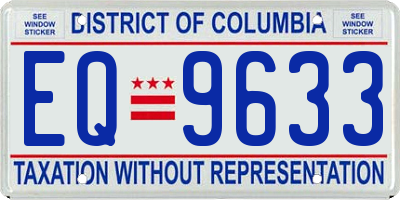 DC license plate EQ9633