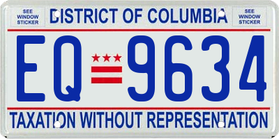 DC license plate EQ9634