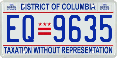 DC license plate EQ9635