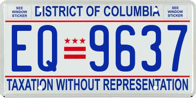 DC license plate EQ9637