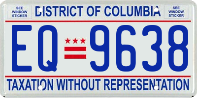 DC license plate EQ9638