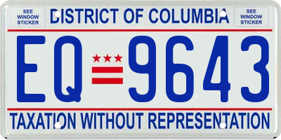 DC license plate EQ9643