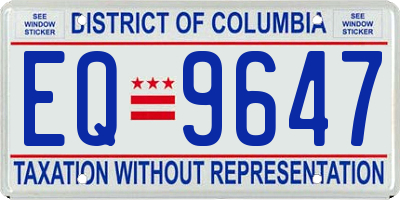 DC license plate EQ9647
