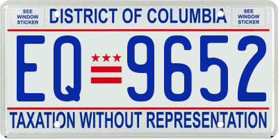 DC license plate EQ9652