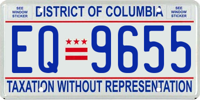 DC license plate EQ9655