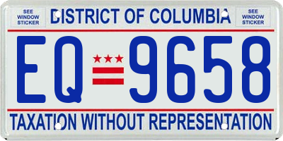 DC license plate EQ9658