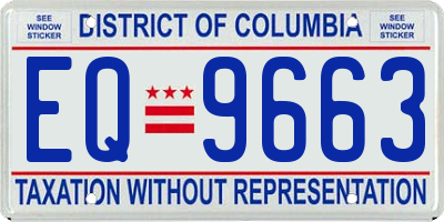 DC license plate EQ9663