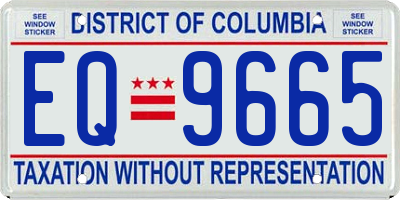 DC license plate EQ9665